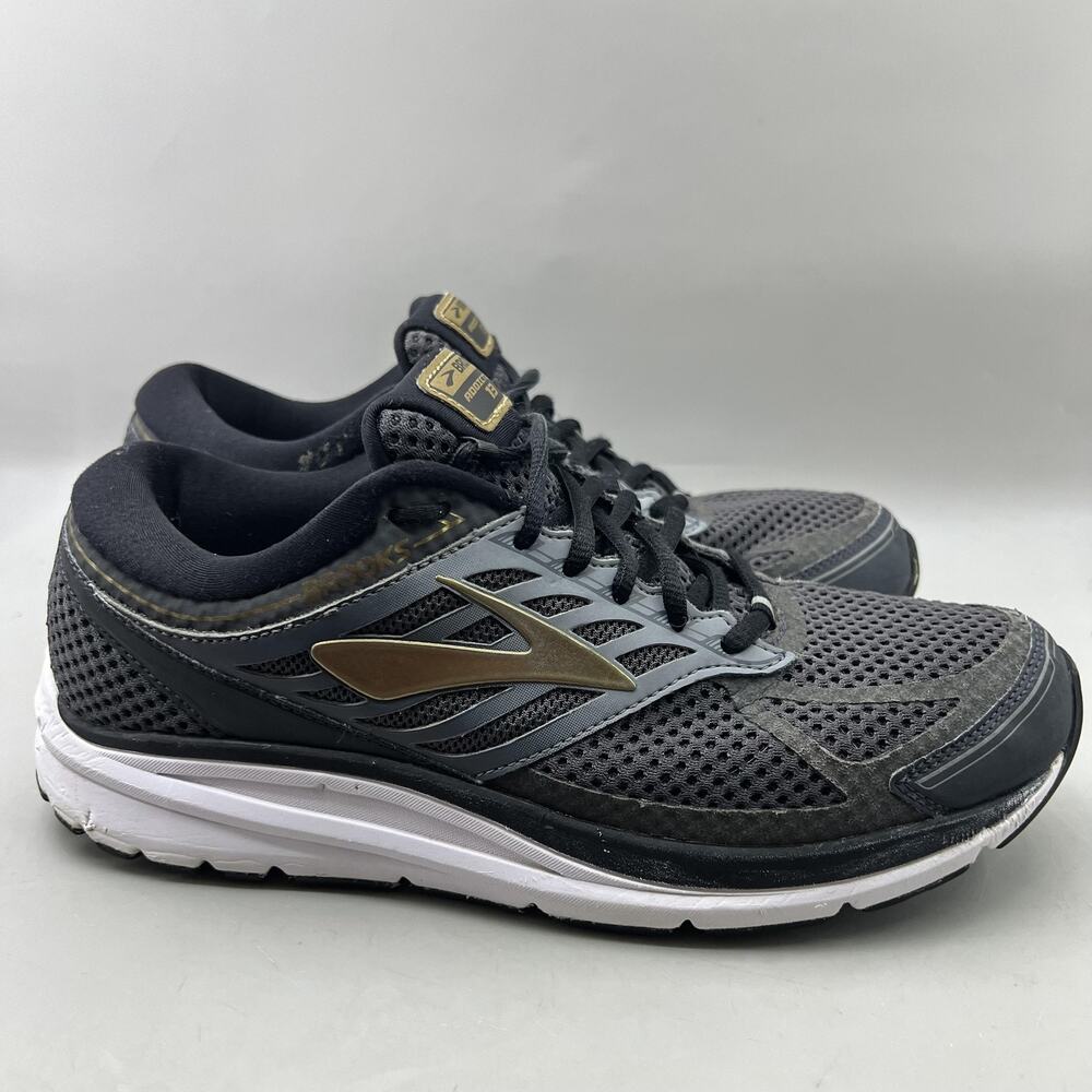 Brooks Addiction 13 Running Shoes Men Size 9.5 Black Gray Mesh Comfort Sneakers